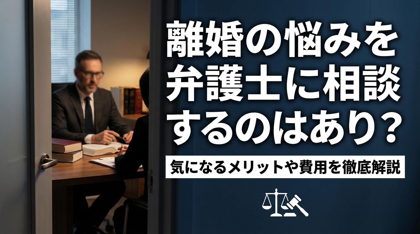 離婚の悩みを弁護士に相談するのはあり？気になるメリットや費用を徹底解説