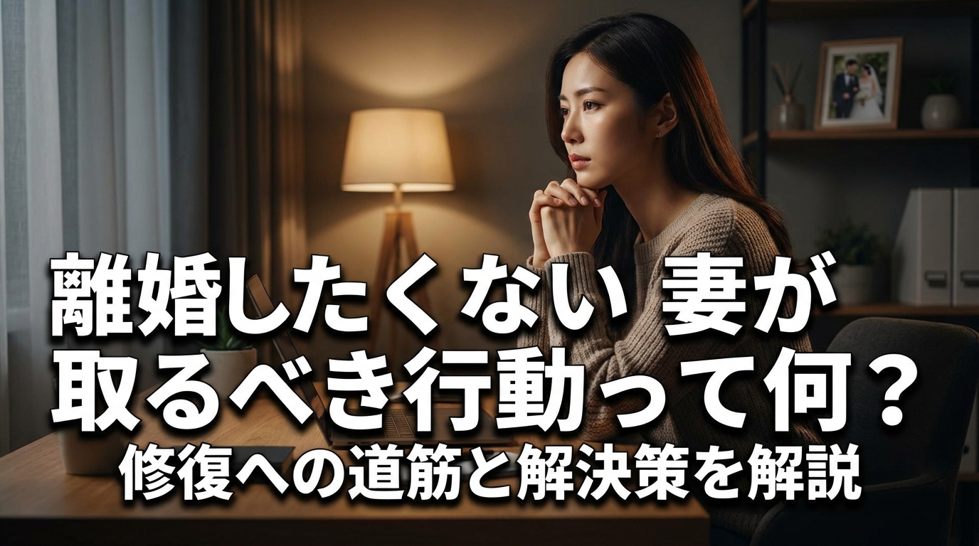 離婚したくない妻が取るべき行動って何？修復への道筋と解決策を解説