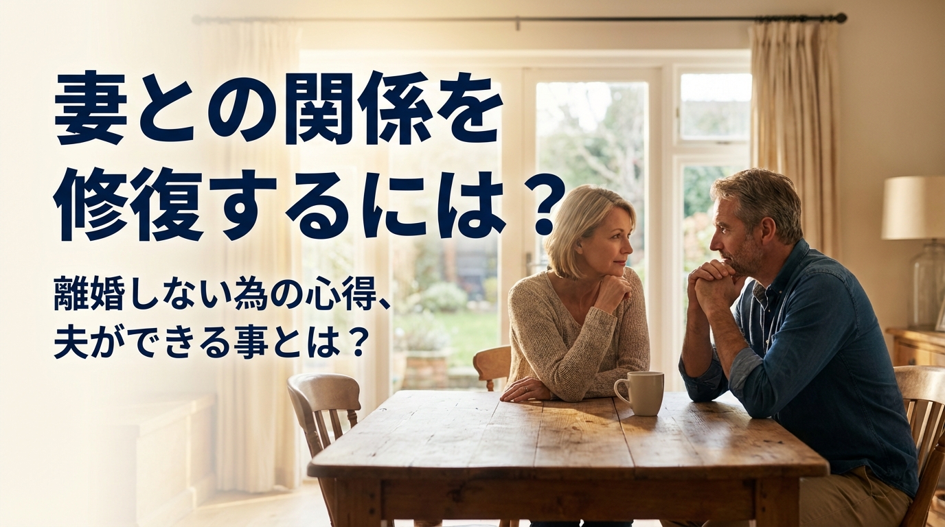 妻との関係を修復するには?離婚しない為の 心得え 夫ができる事とは?