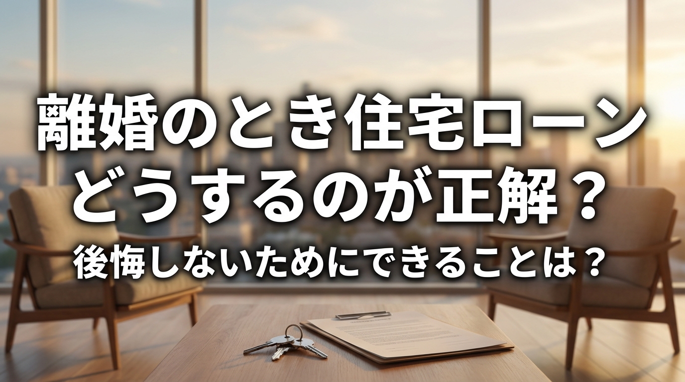 離婚のとき住宅ローンどうするのが正解？後悔しないためにできることは？