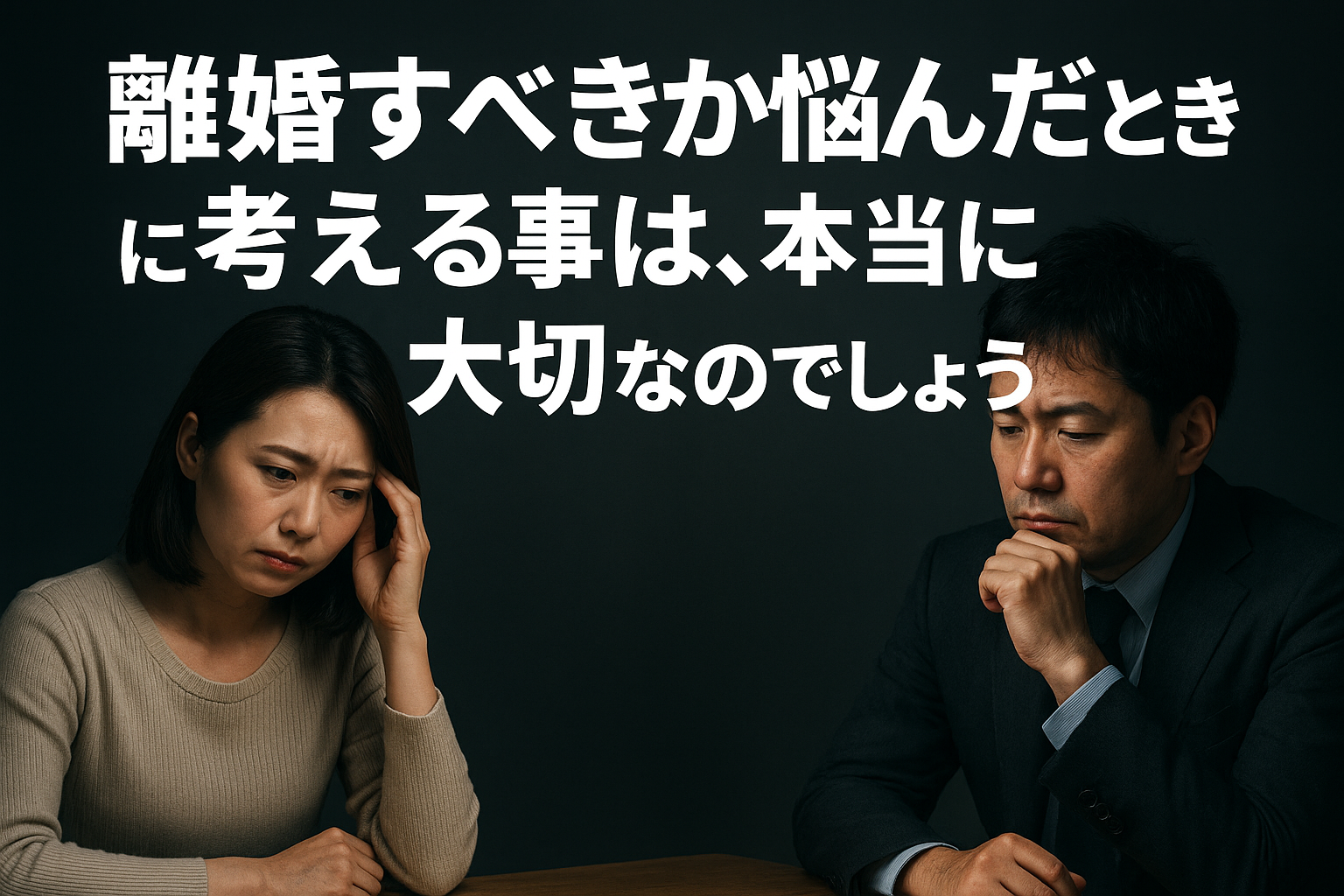 離婚すべきか悩んだときに考える事は、本当に大切なのでしょうか？