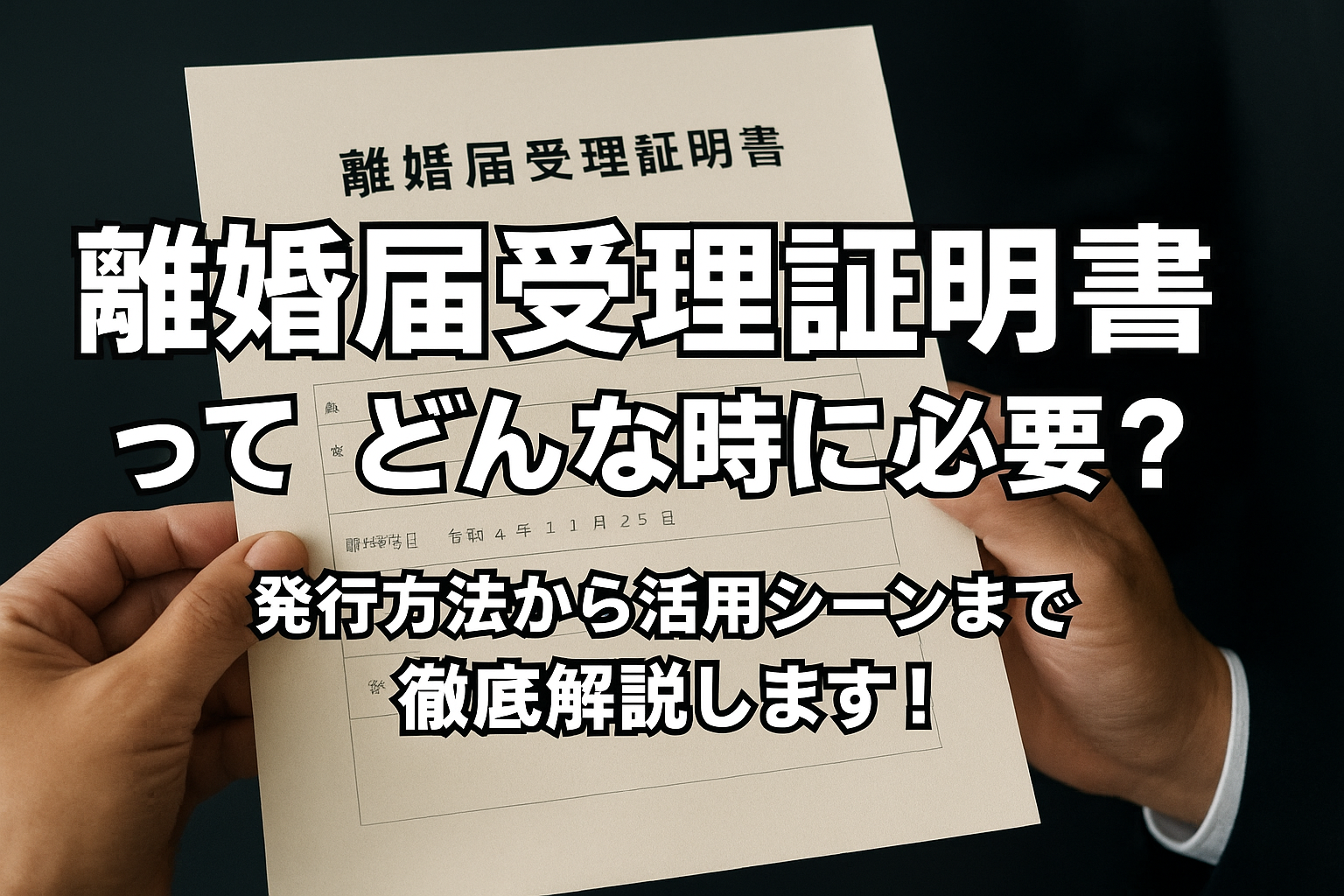離婚届受理証明書ってどんな時に必要？発行方法から活用シーンまで徹底解説します！