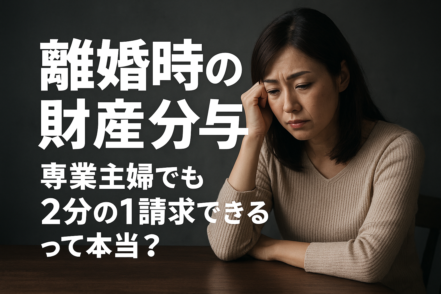 離婚時の財産分与、専業主婦でも2分の1請求できるって本当?
